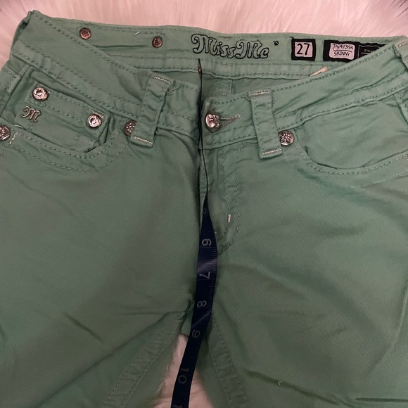 Miss Me Green Skinny Jeans - Picture 11 of 11